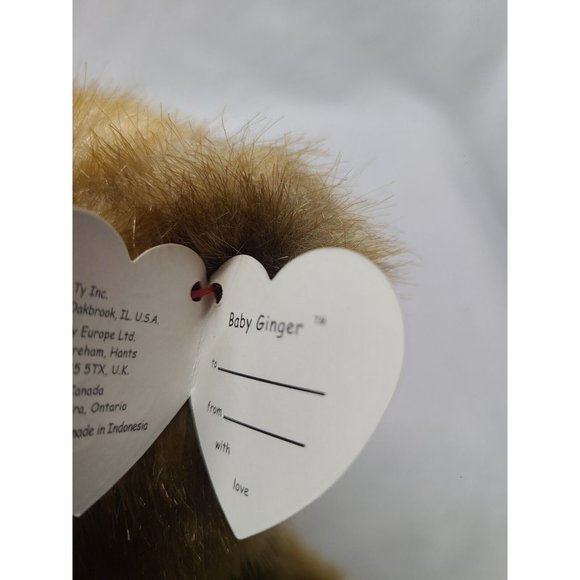 Vintage TY Beanie Baby Ginger 1996 Large Soft Plush Toy Teddy Bear with Tags - Picture 3 of 10